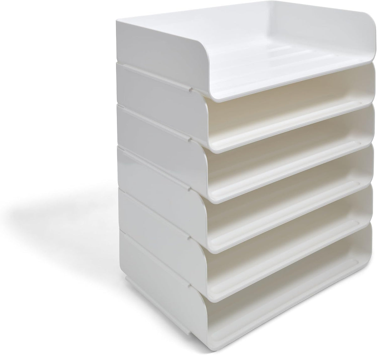 TRU RED Side-Load Stackable Plastic Letter Tray, White