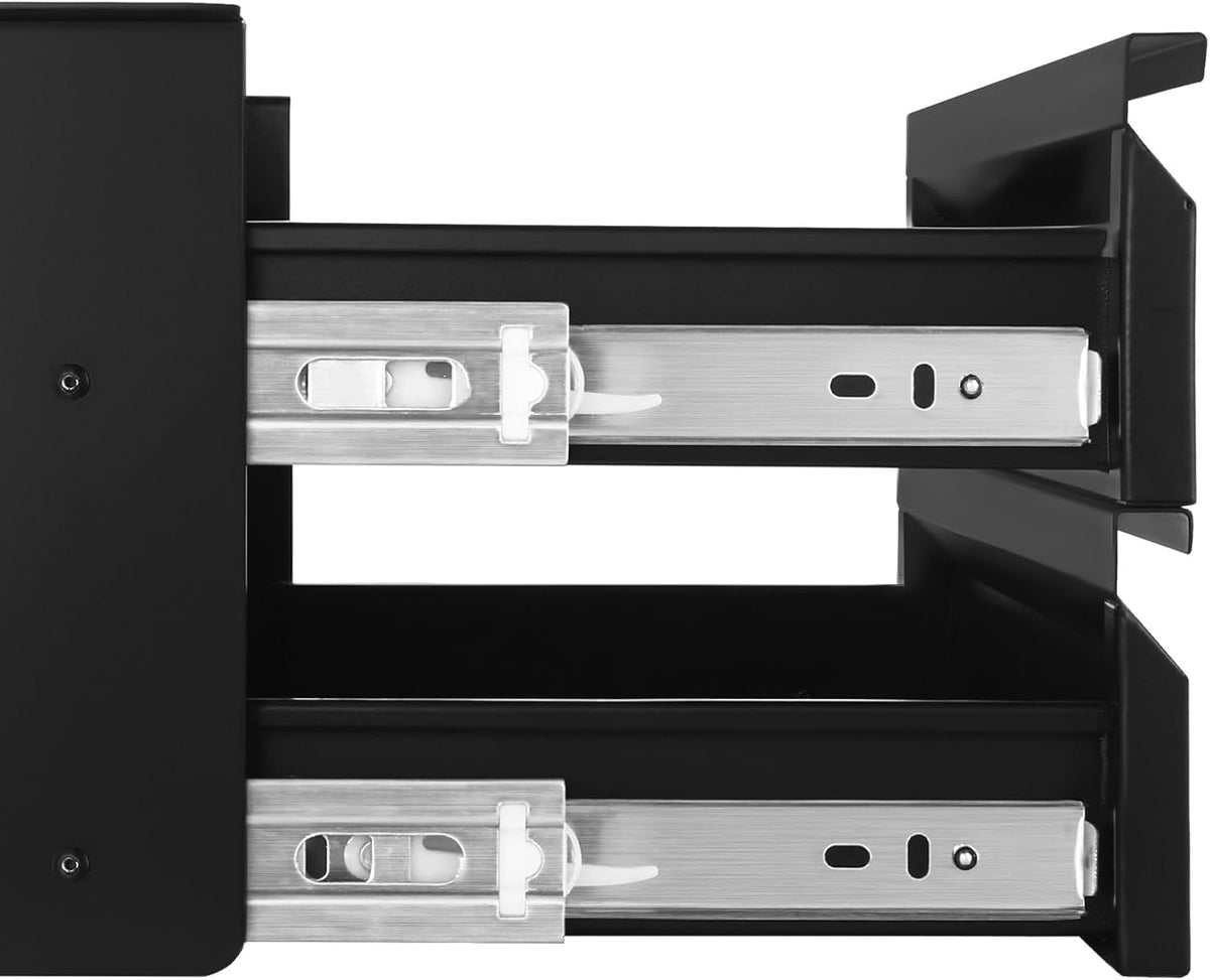 VEVOR Under Desk 2 Layer Slide Out Drawer, 16 inch Under Desk Pull-out Drawer...