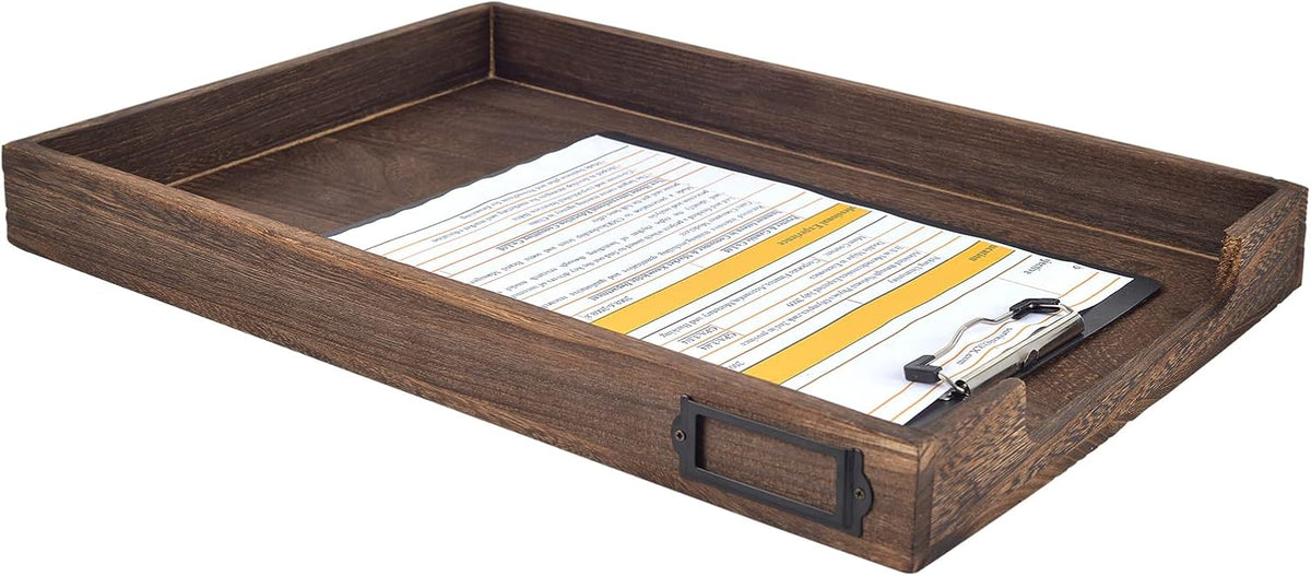 11 x 17 Paper Tray Organizer Legal Size Desk Tray Wooden Paper Tray Organizer...