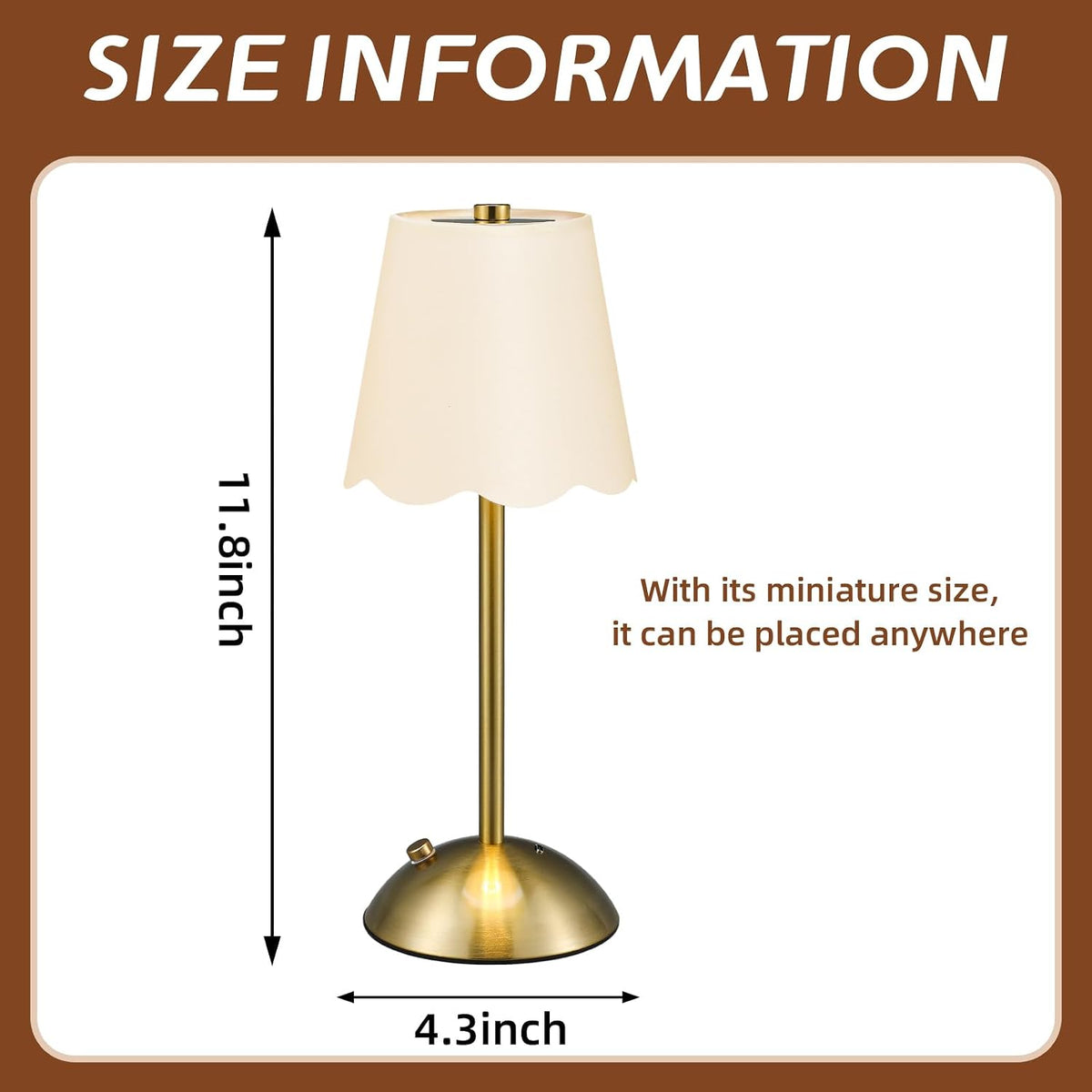 2 Pack Rechargeable Cordless Table Lamps 11.8 Inch Touch Battery Operated Gol...