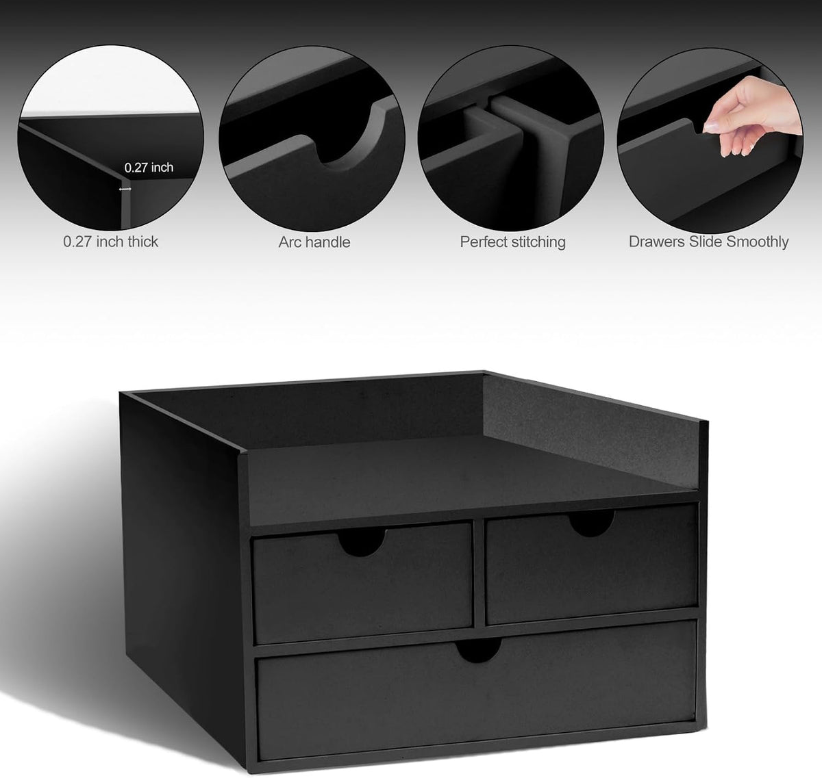 Charmewooden Bamboo Desk Organizer With Drawers Countertop Drawers Counter St...