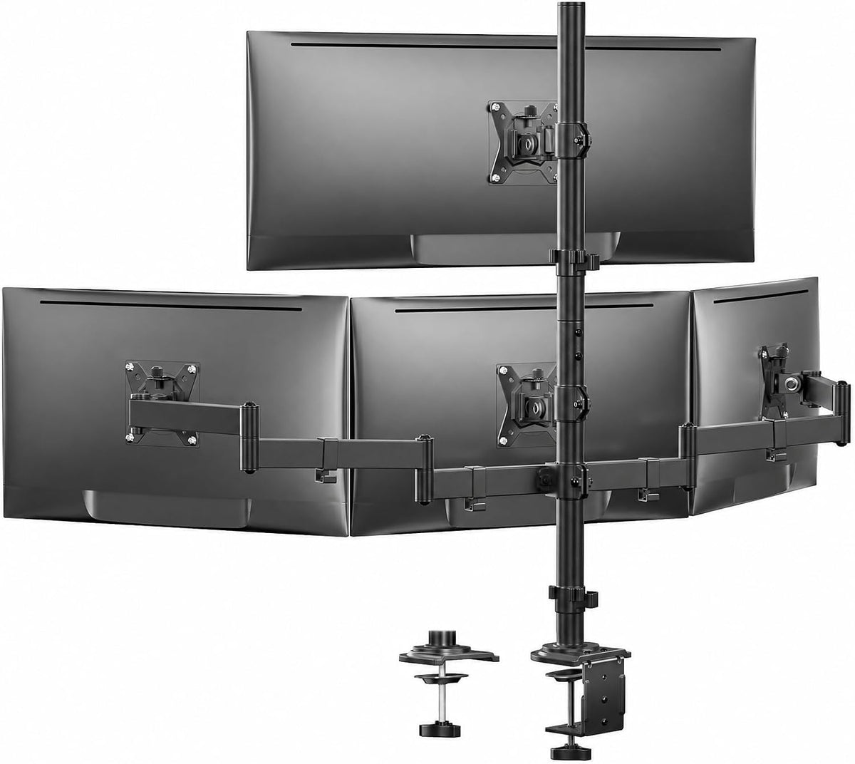 HUANUO 4 Monitor Mount for 13-34 Inch Screens, Fully Adjustable Heavy Duty Mo...
