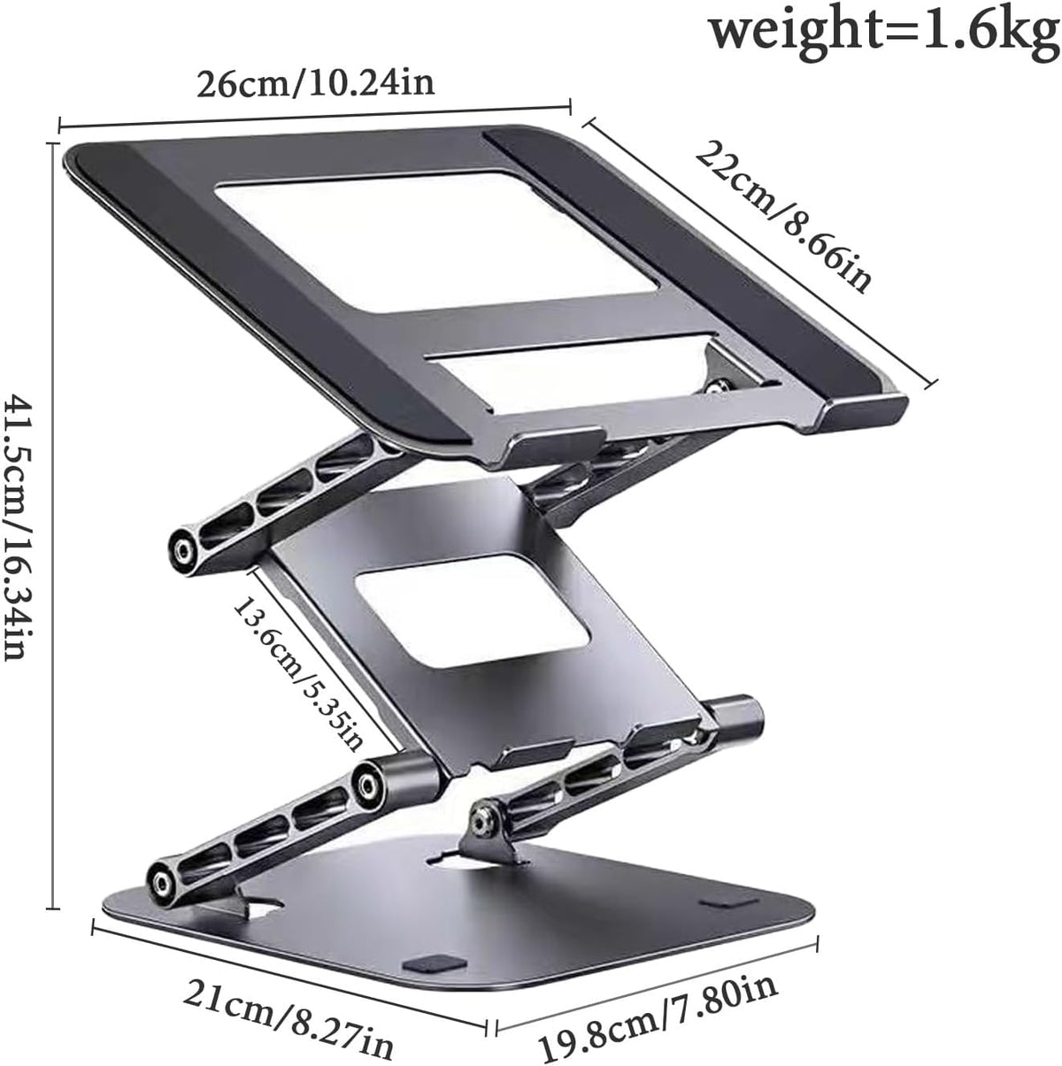 Adjustable Laptop Stand with 360°,3-Tier Ergonimic Foldable Sitting/Standing ...