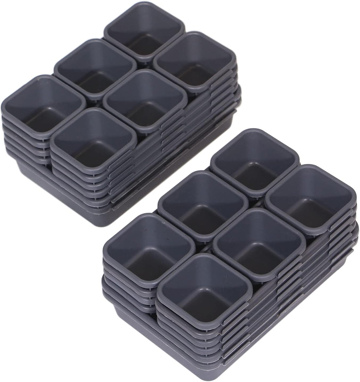 TENABORT 42 Pack Interlocking Desk Drawer Organizer Tray Dividers Plastic Sha...