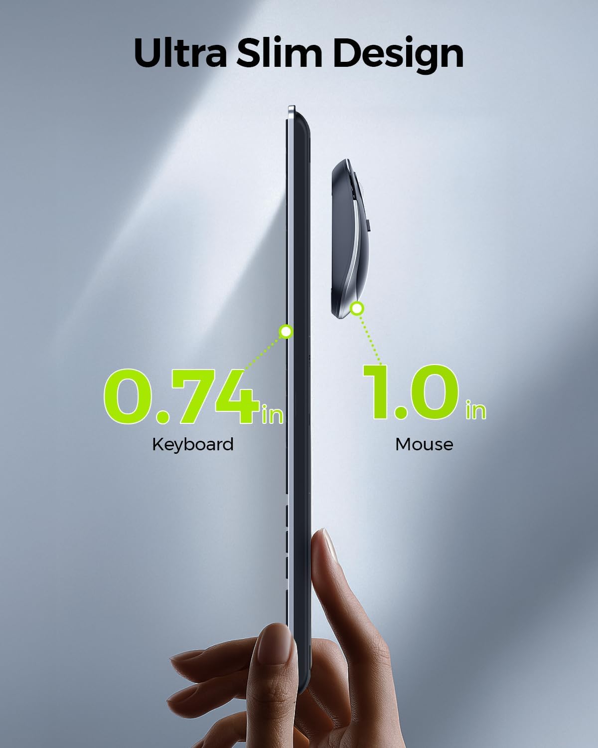 seenda Wireless Keyboard and Mouse Combo, Slim Full-Size Design