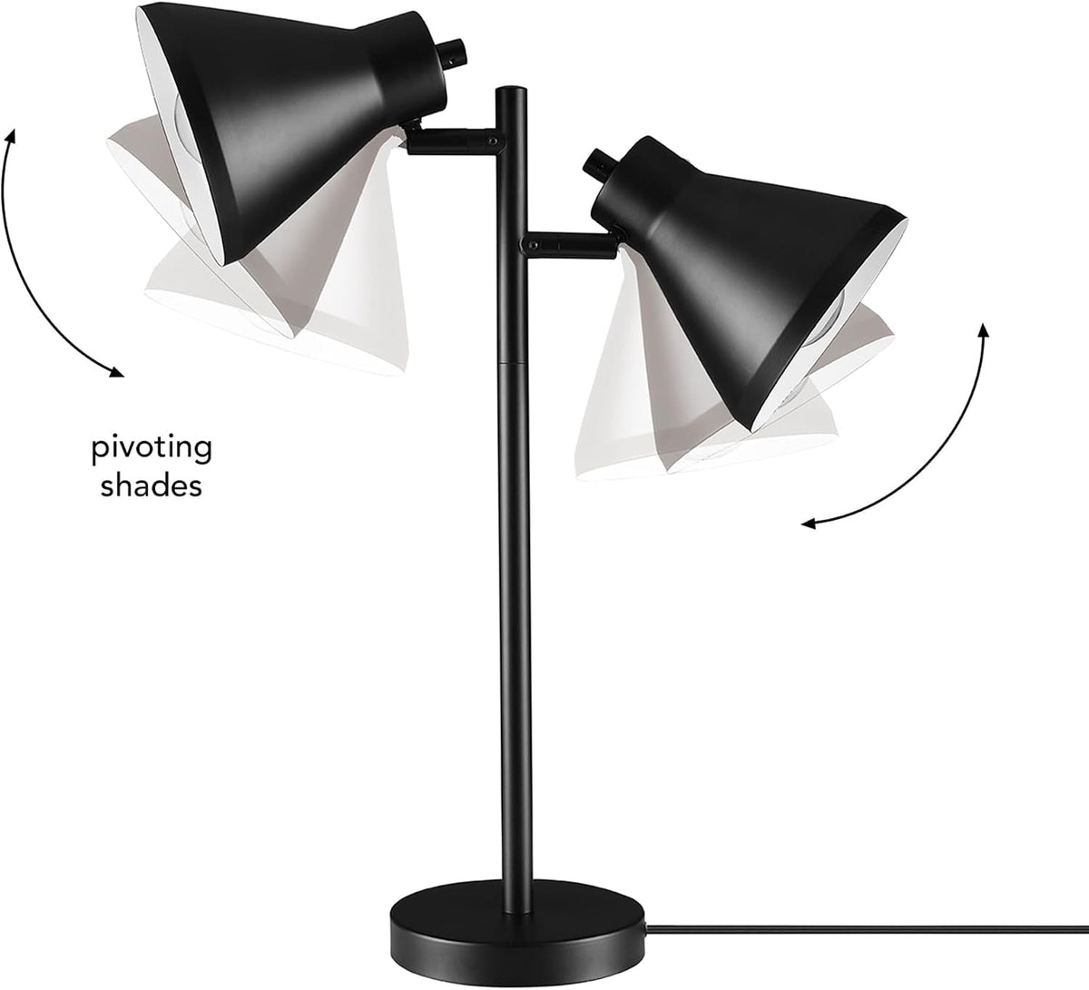 Globe Electric 18" 2-Light Desk Lamp, Industrial Design, Pivoting Heads,...