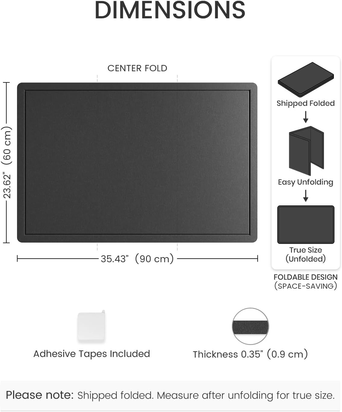 Fluxynara Felt Bulletin Board,35.4"x23.6", Black