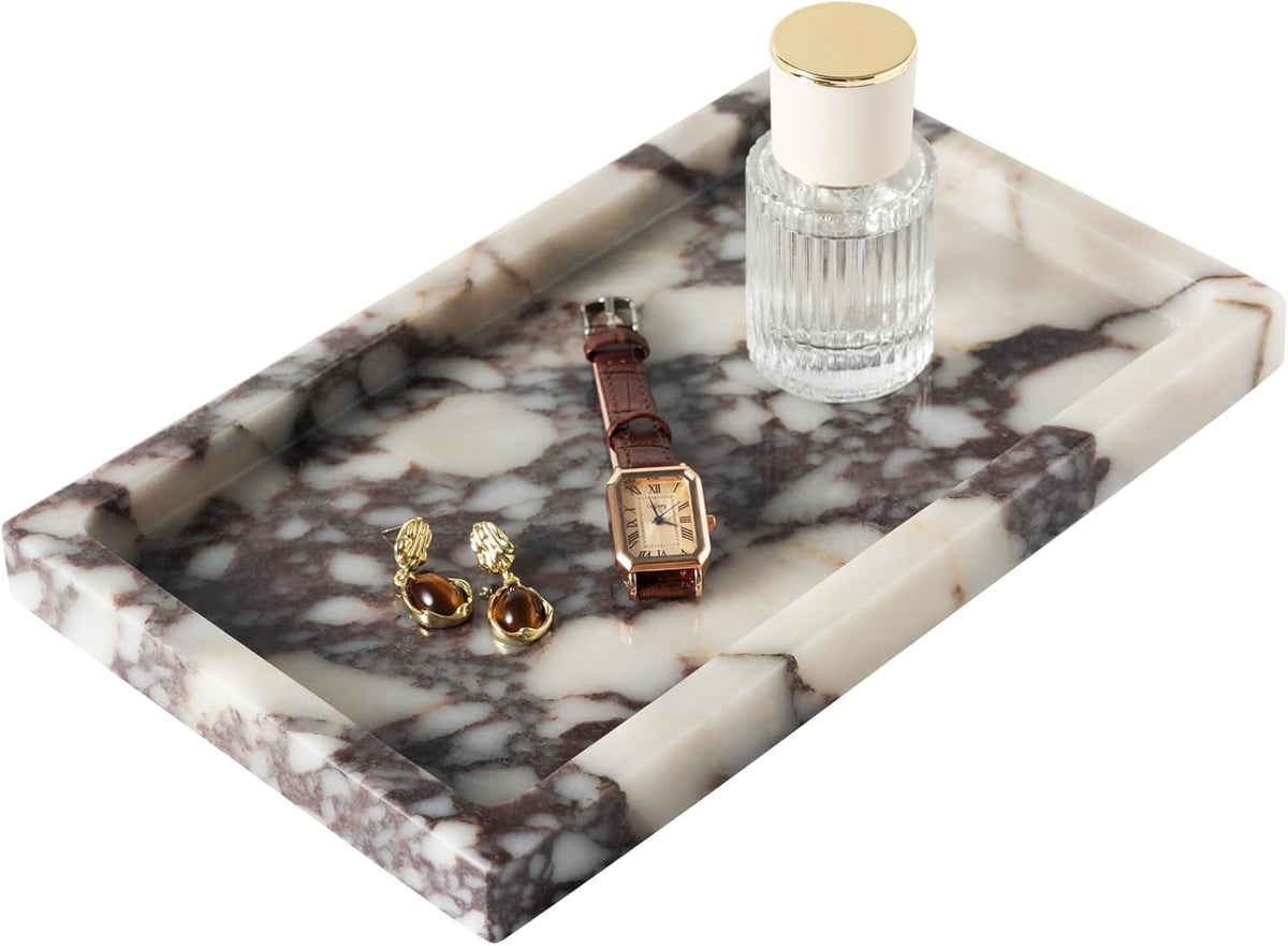 Natural Calacatta Viola Marble Tray 10"x6" Rectangular - Non-Resin ...