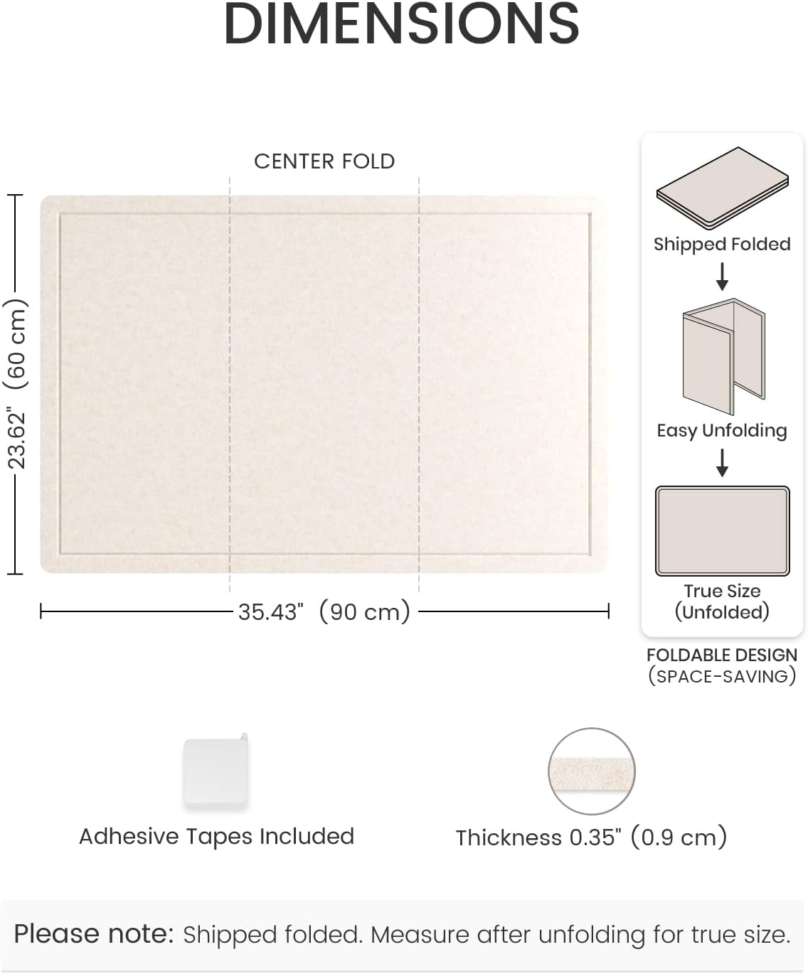 Fluxynara Felt Bulletin Board,35.4"x23.6", Oatmeal