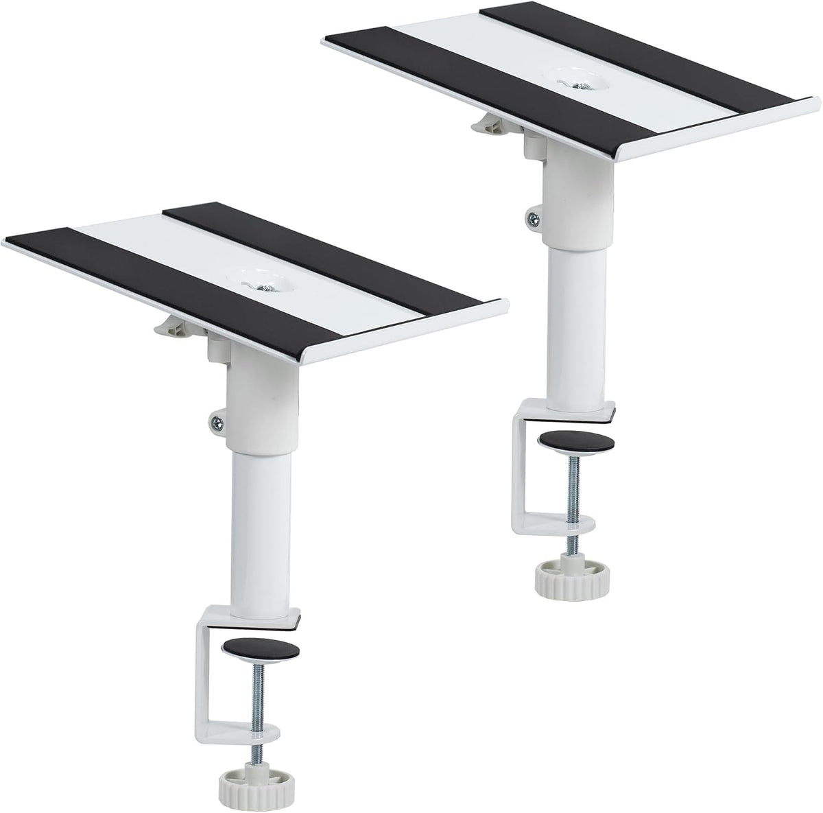VIVO White Clamp-on 10 x 9 in Speaker Stands, 2 Pack, MOUNT-SP01CW