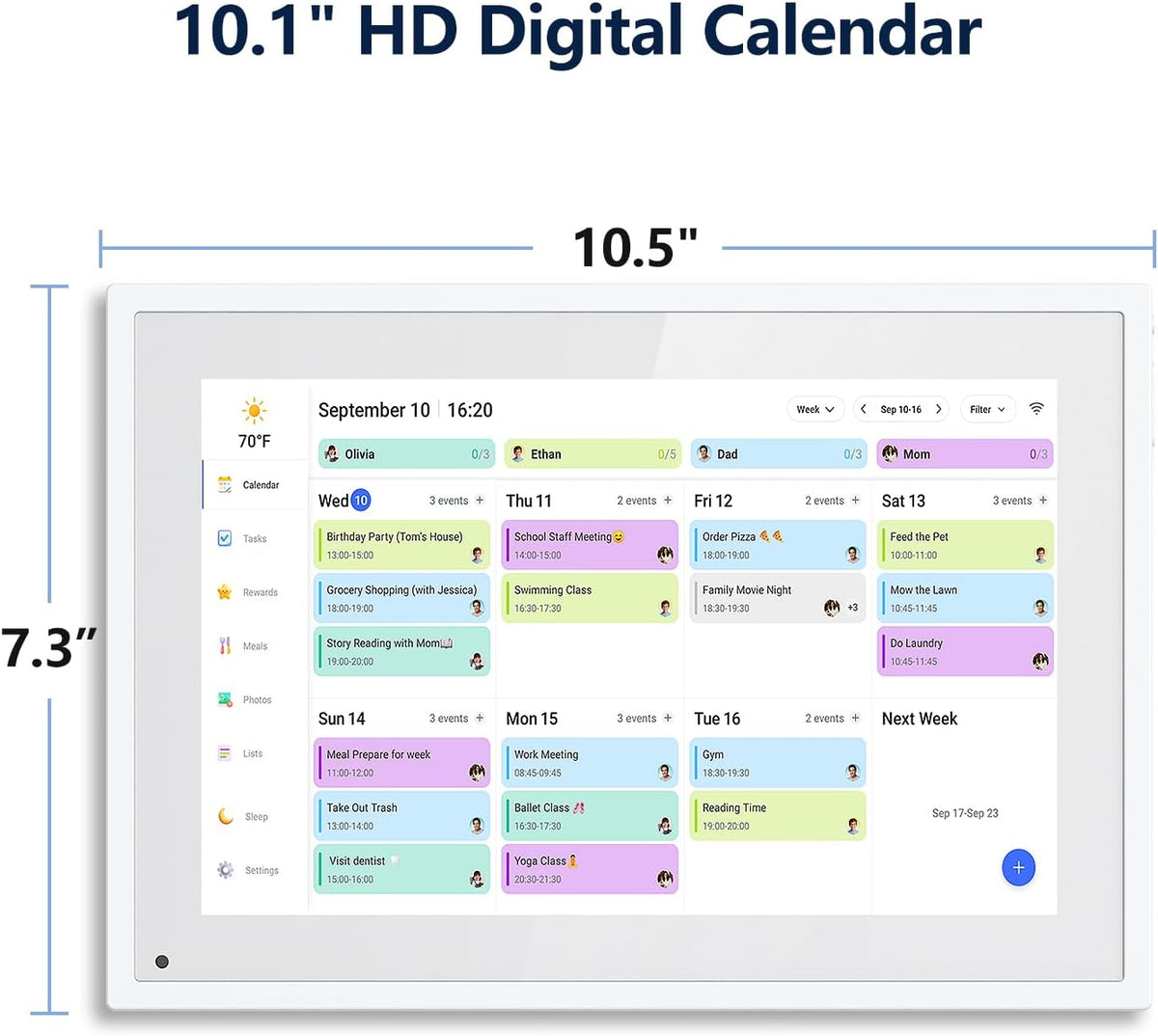 Digital Calendar, 10.1 Inch Smart Electronic Desk Calendar & Chore Chart,...