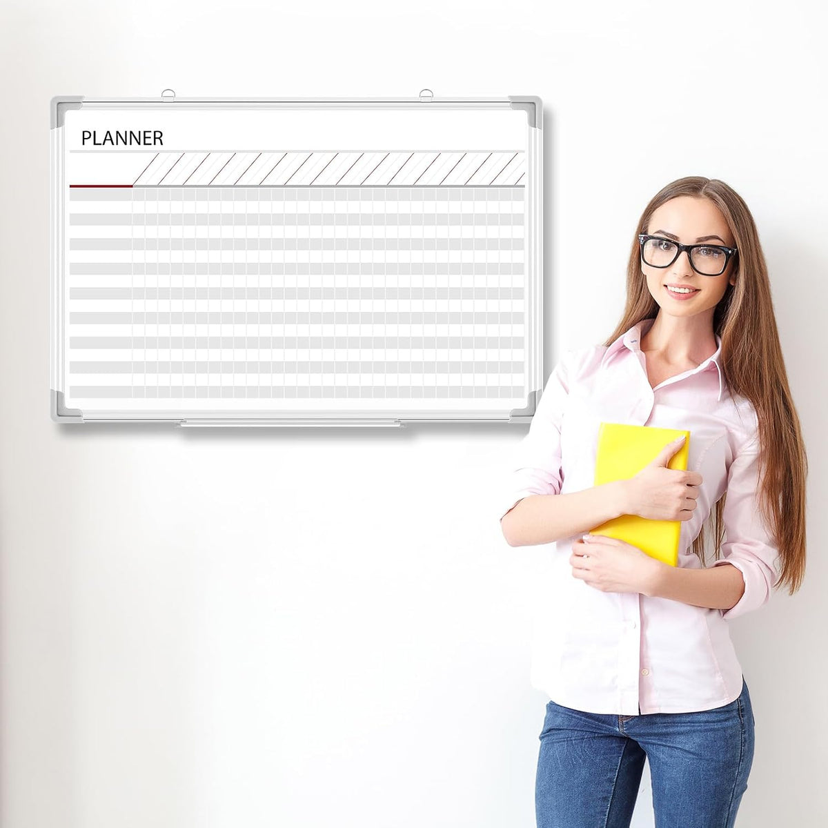 Lincia Lined Dry Erase Board for Office, Make Ready Board, 36"x24"