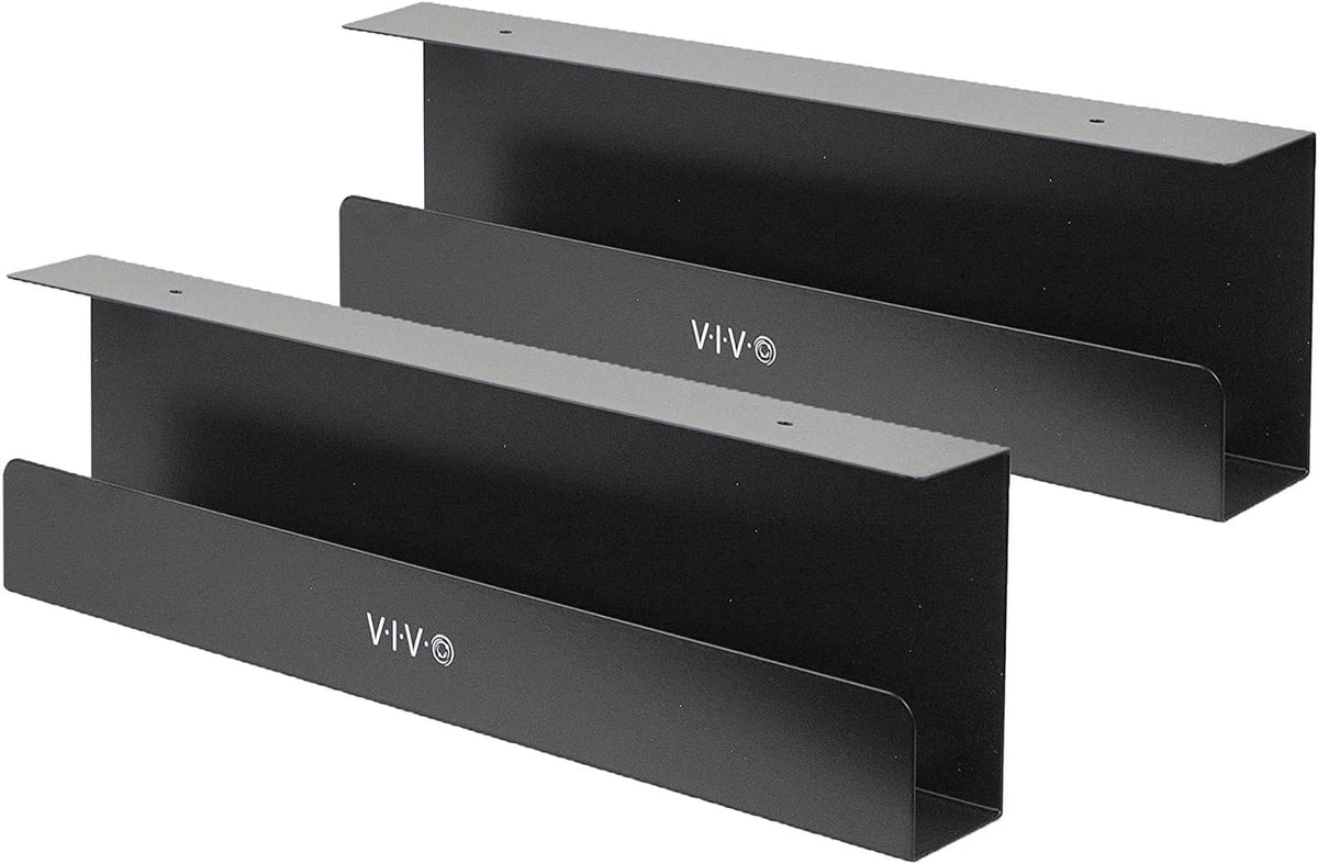 VIVO 2 Pack Black 17 in Under Desk Cable Management Tray, DESK-AC06-2C