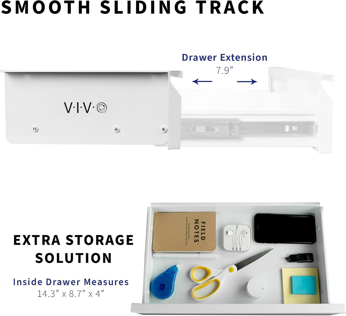 VIVO 16 x 9 in Under Desk Slide Out Drawer