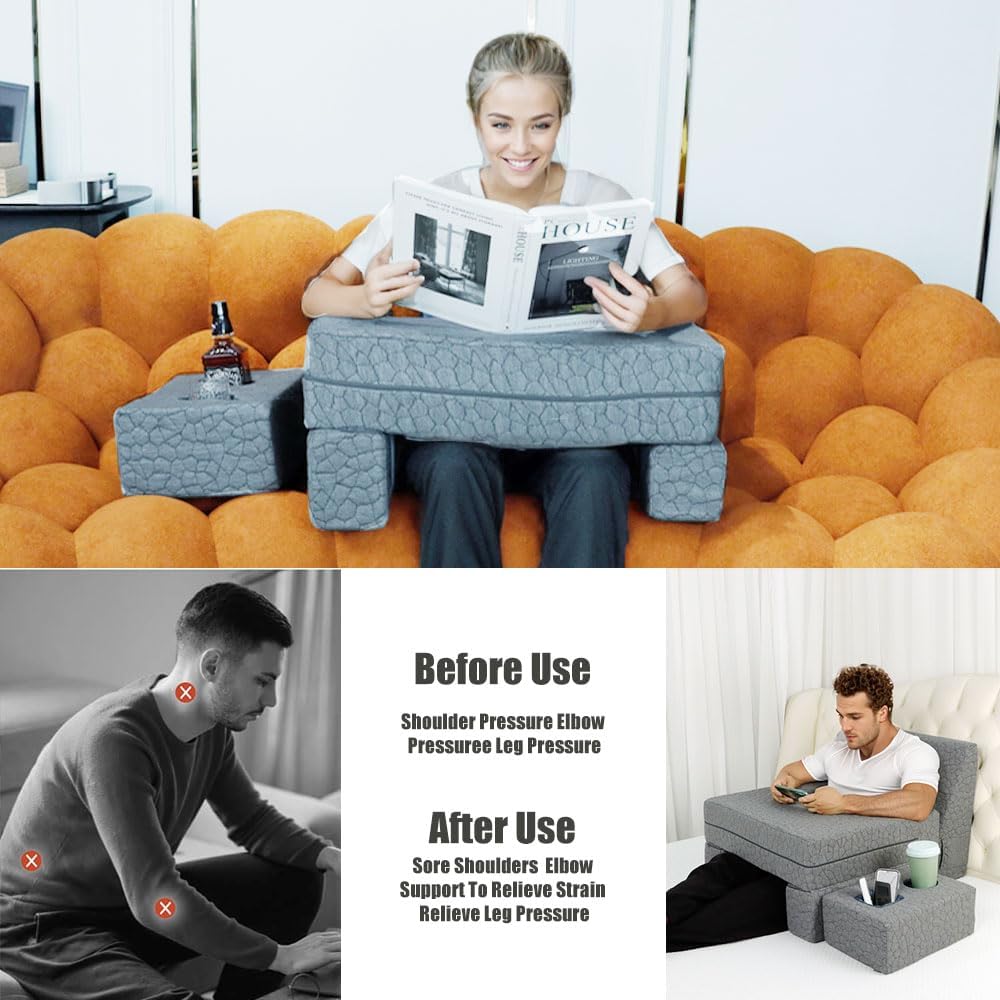 Bespilow Memory Foam Lap Desk Pillow for Adults - Extra Large Gaming Pillow f...