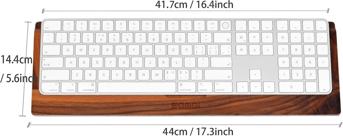 SAMDI Apple iMac Stand Base, Stainless Steel/Wooden Keyboard Tray - Magic Key...