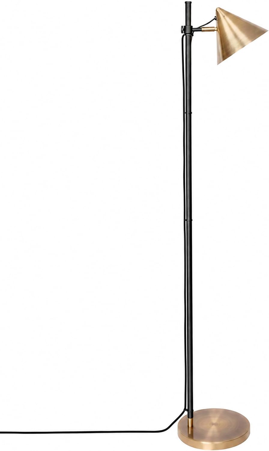 HarvestLand Noah 59" Brass Reading Floor Lamp, Adjustable Over Chair Lamp