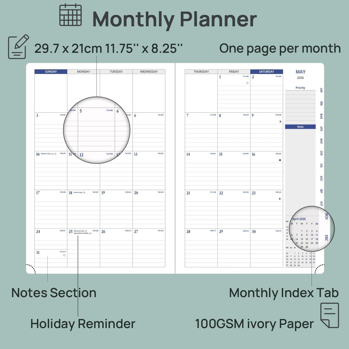 POPRUN Planner 2026-2027, 8.25" x 11.75" Academic Weekly Calendar P...