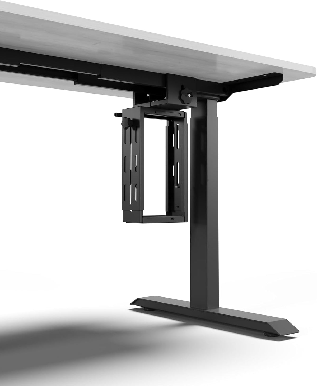 Under Desk PC Mount, No Drill Clamp On Computer Mount for Standing Desk