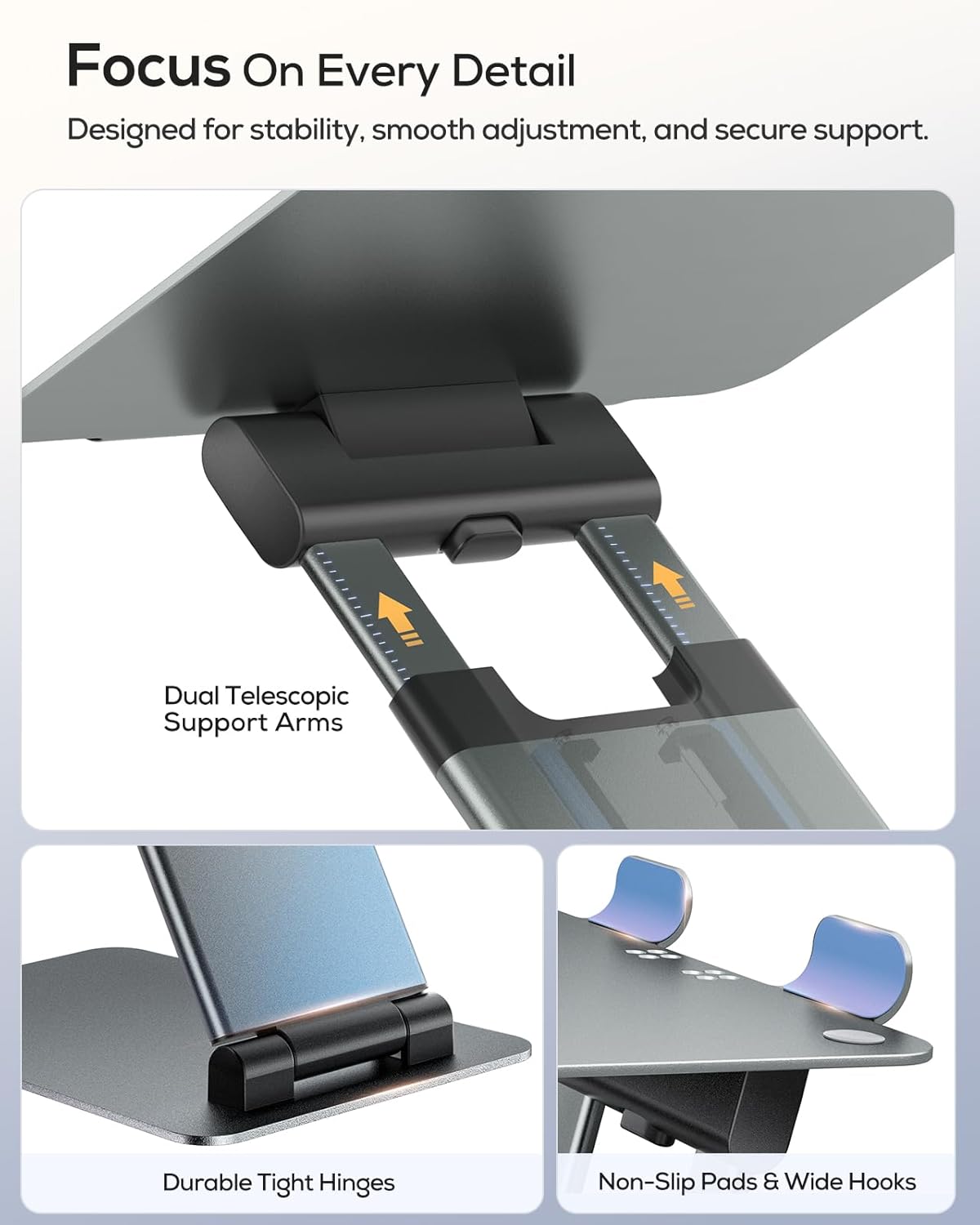 Nulaxy Pull-Out Height Adjustable Laptop Stand for Desk, 22 LB Support