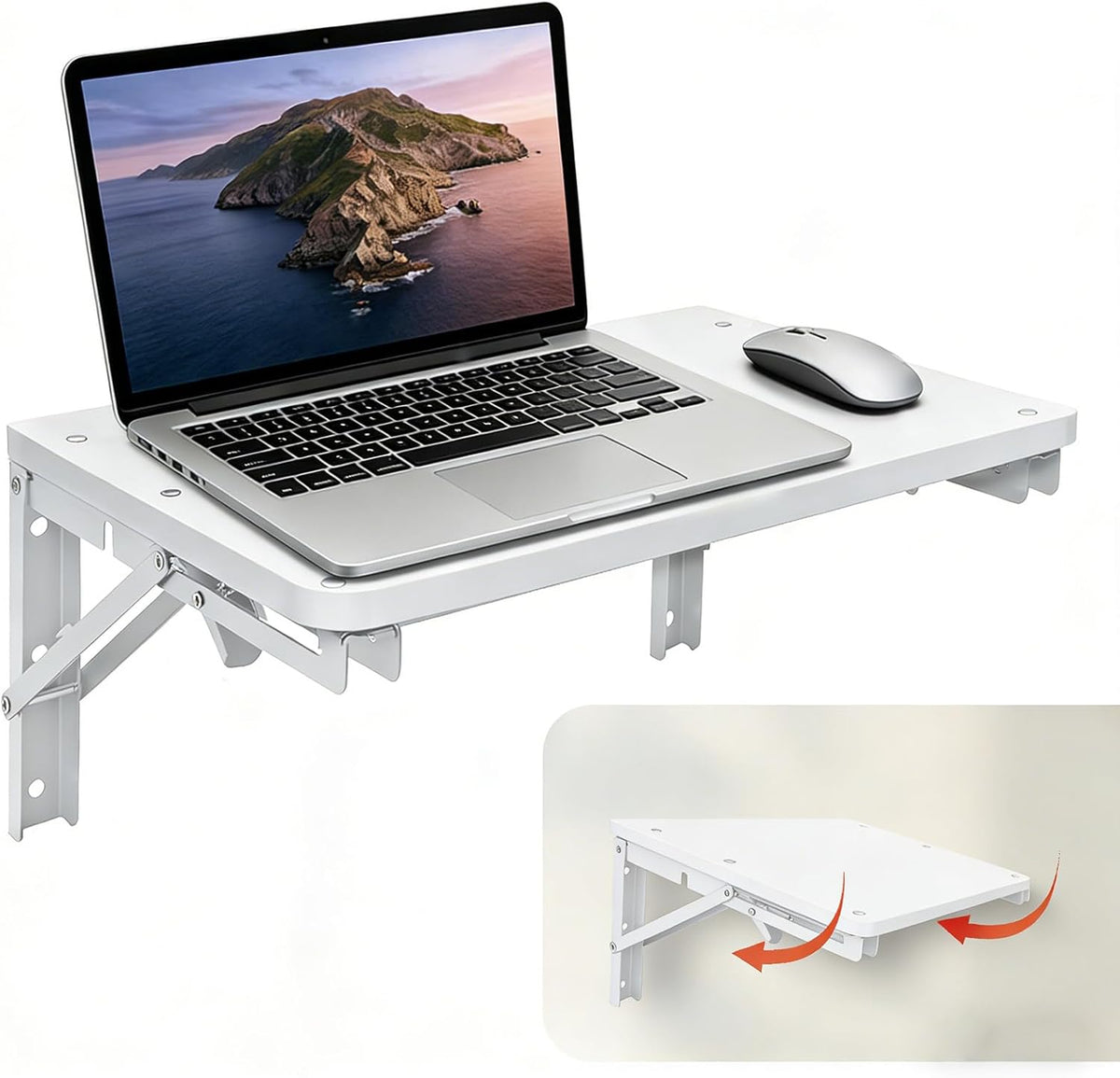 Folding Shelf Wall Mounted, 16.5inches Floating Desk for Small Space