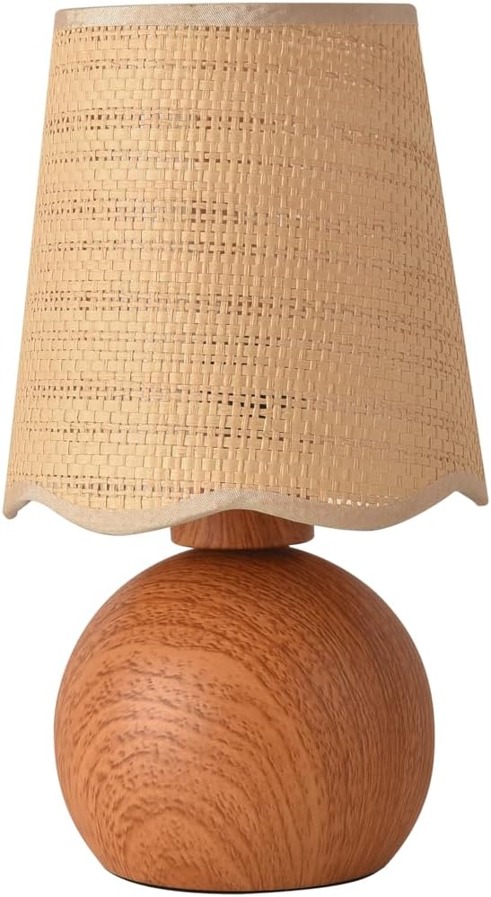 Minimalist Rattan Table Lamp, 11' Height, Woven Lampshade & E26 Socke...