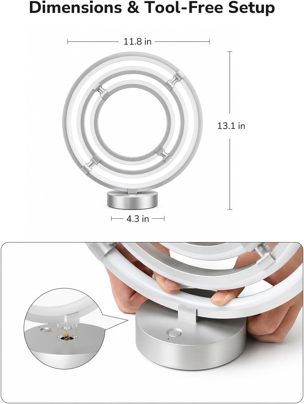 Lepro TB1 AI Smart Table Lamp, RGB+IC Addressable Color Changing Desk Lamp