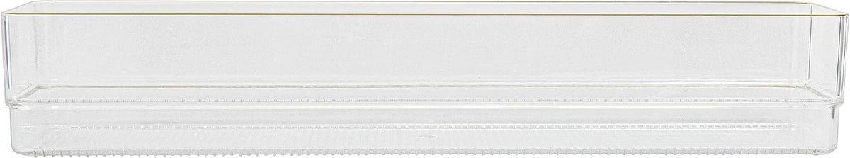 Martha Stewart Kerry Stackable Desk Drawer Organizers, Clear/Gold, 6-Pack