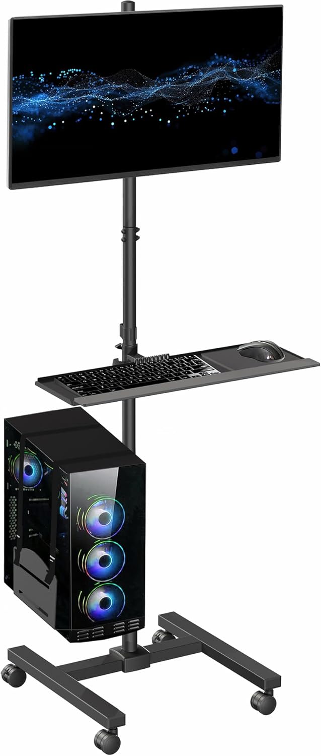 VIVO Mobile Computer Cart with Monitor Mount