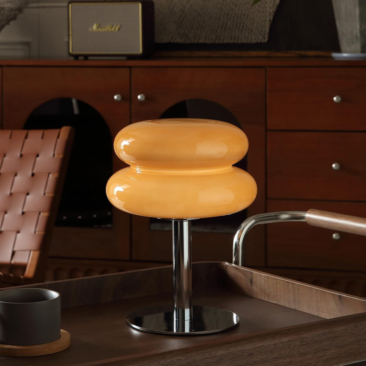 Glivpny Table Lamp Small Mushroom Lamp, Mid Century Desk Lamps (Copper)