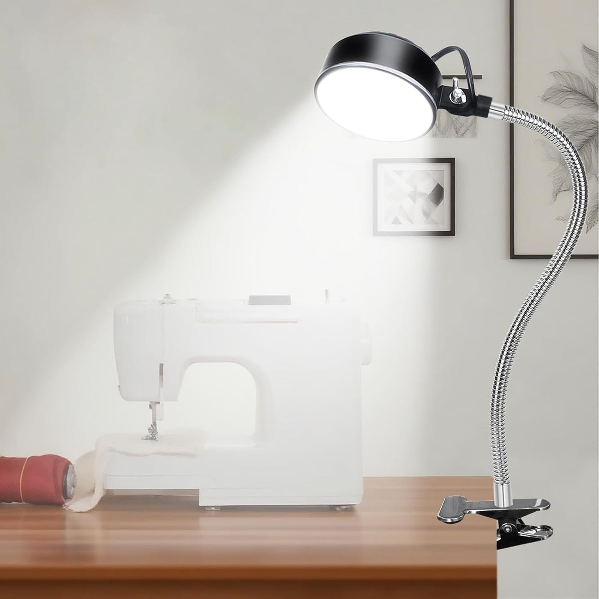 Clamp Light, LED Work Light with Flexible & Strong Clip for Workshop, Sew...