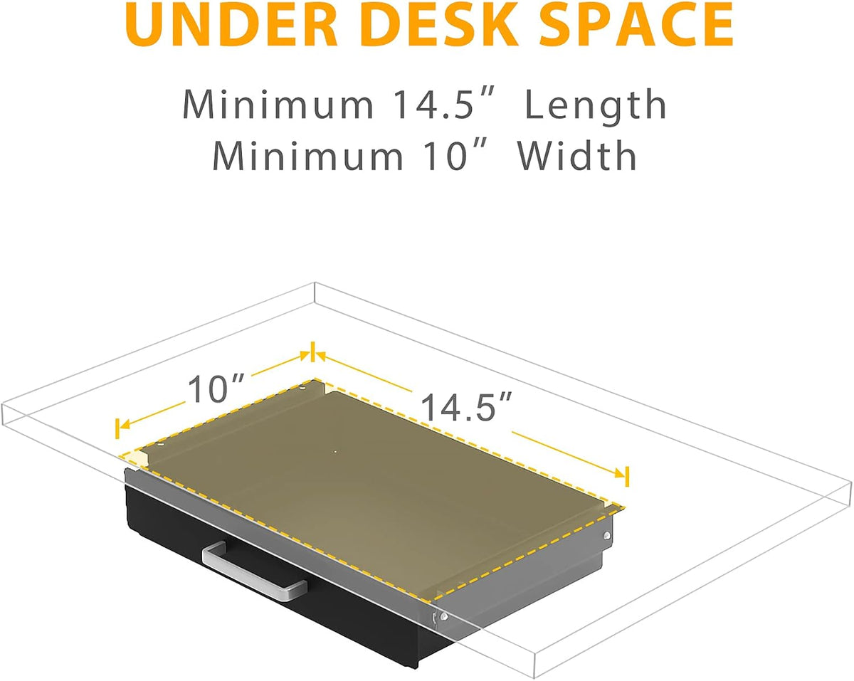 Gome Under Desk Pull-Out Drawer - Storage Organizer Office Mounted, Easy Slid...