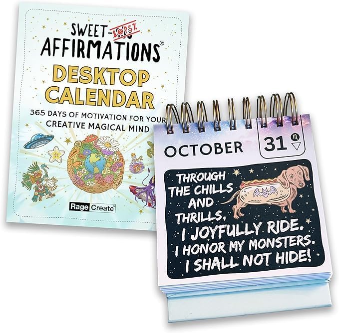 Sweet-A** Affirmations® Perpetual Desk Flip Calendar for 2025 and Beyond, 365...