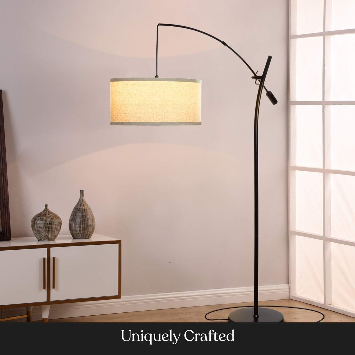 Brightech Grayson LED Arc Floor Lamp for Office & Living Room, Adjustable...