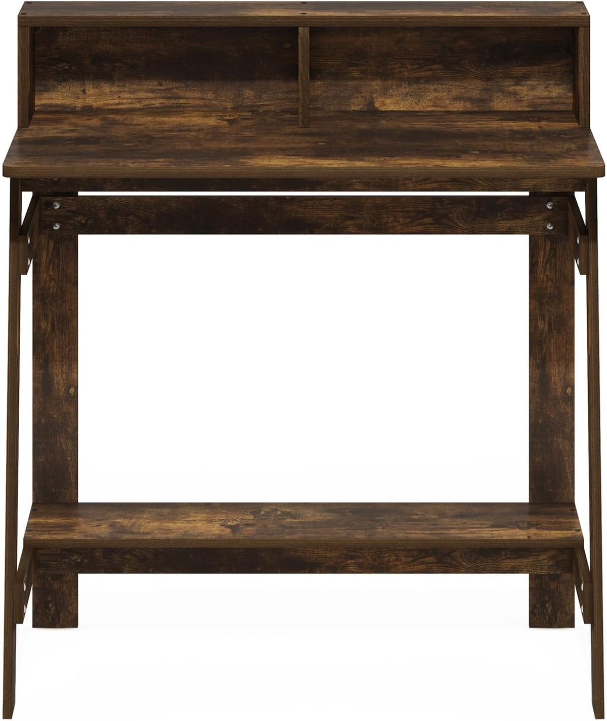 Furinno Simplistic 32" Wide Desk, Gaming Desk with Shelf, Amber Pine