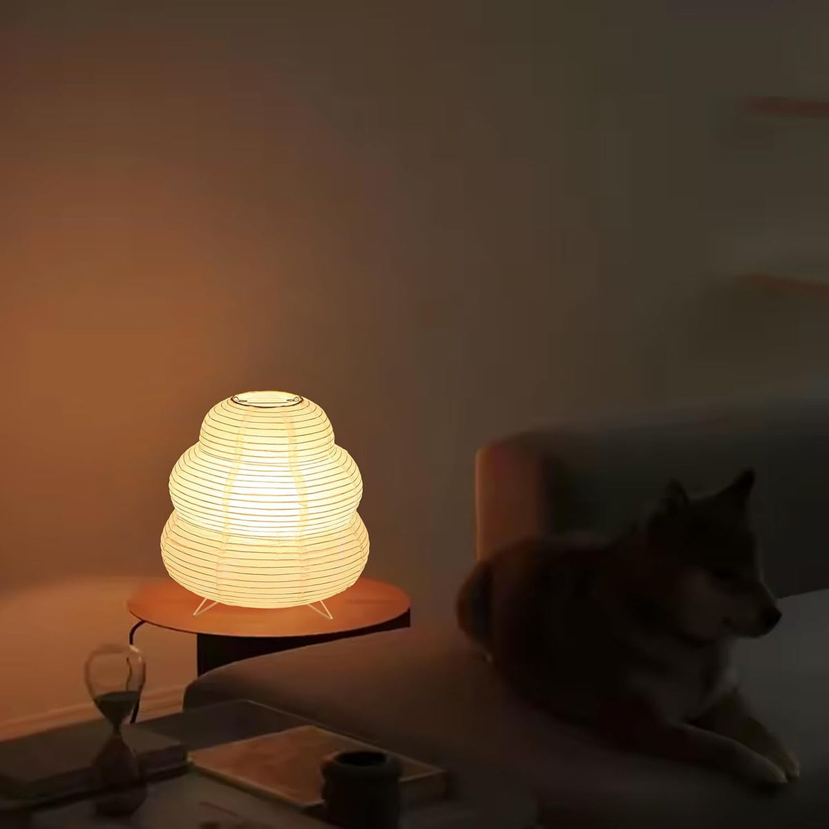 Small Paper Lamp, Japanese Lantern Table Lamp, Paper Table Lamp, Cute Lamp fo...
