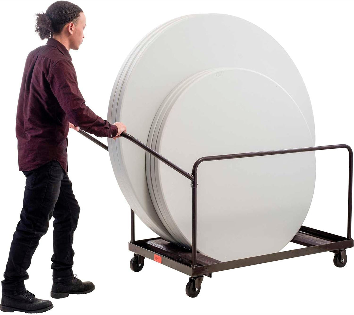 Global Industrial Table Cart for 48" and 60" Round Folding Tables, ...