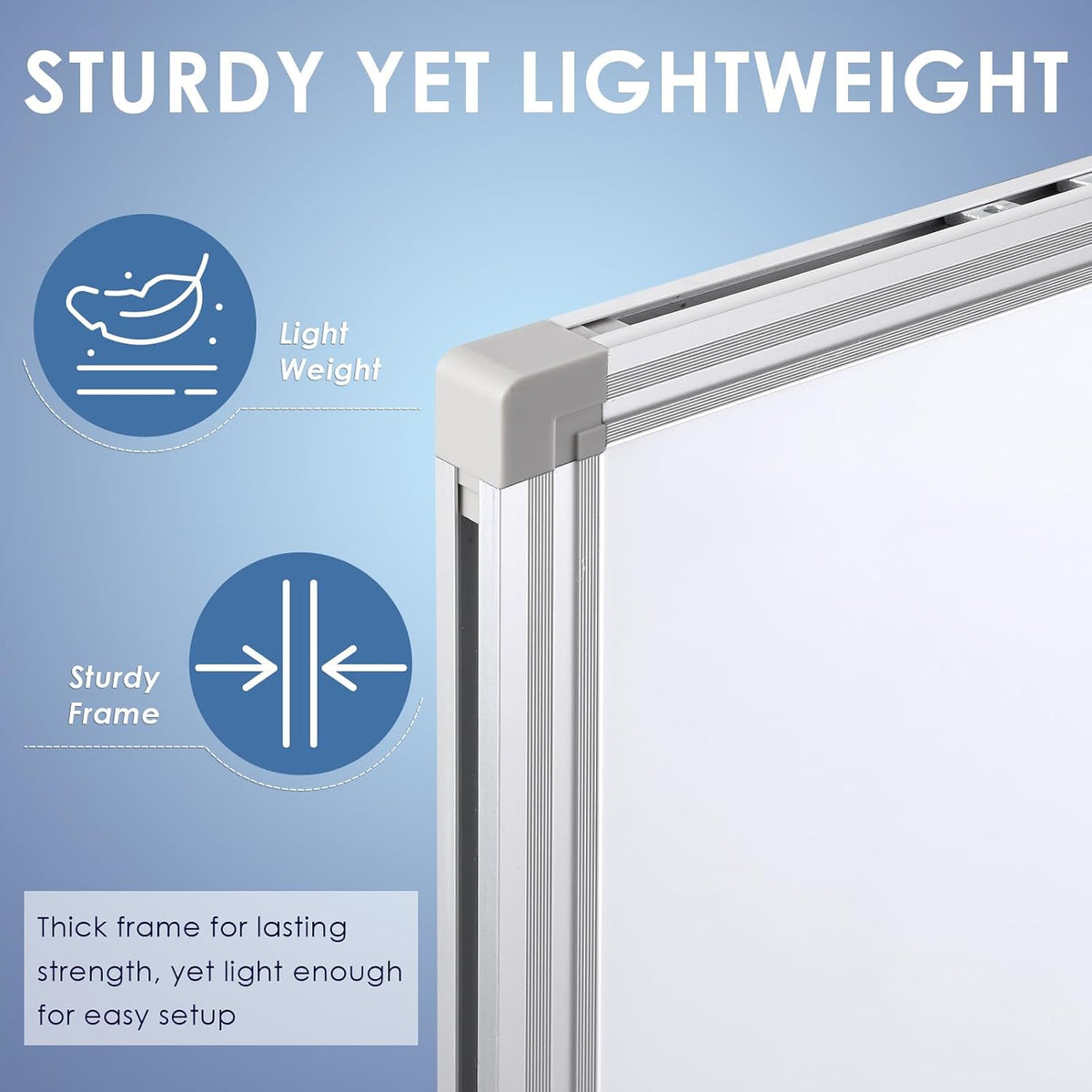 SWANCROWN Extra Large Dry Erase Board, 90x43 in, Heavy Duty Aluminum Frame