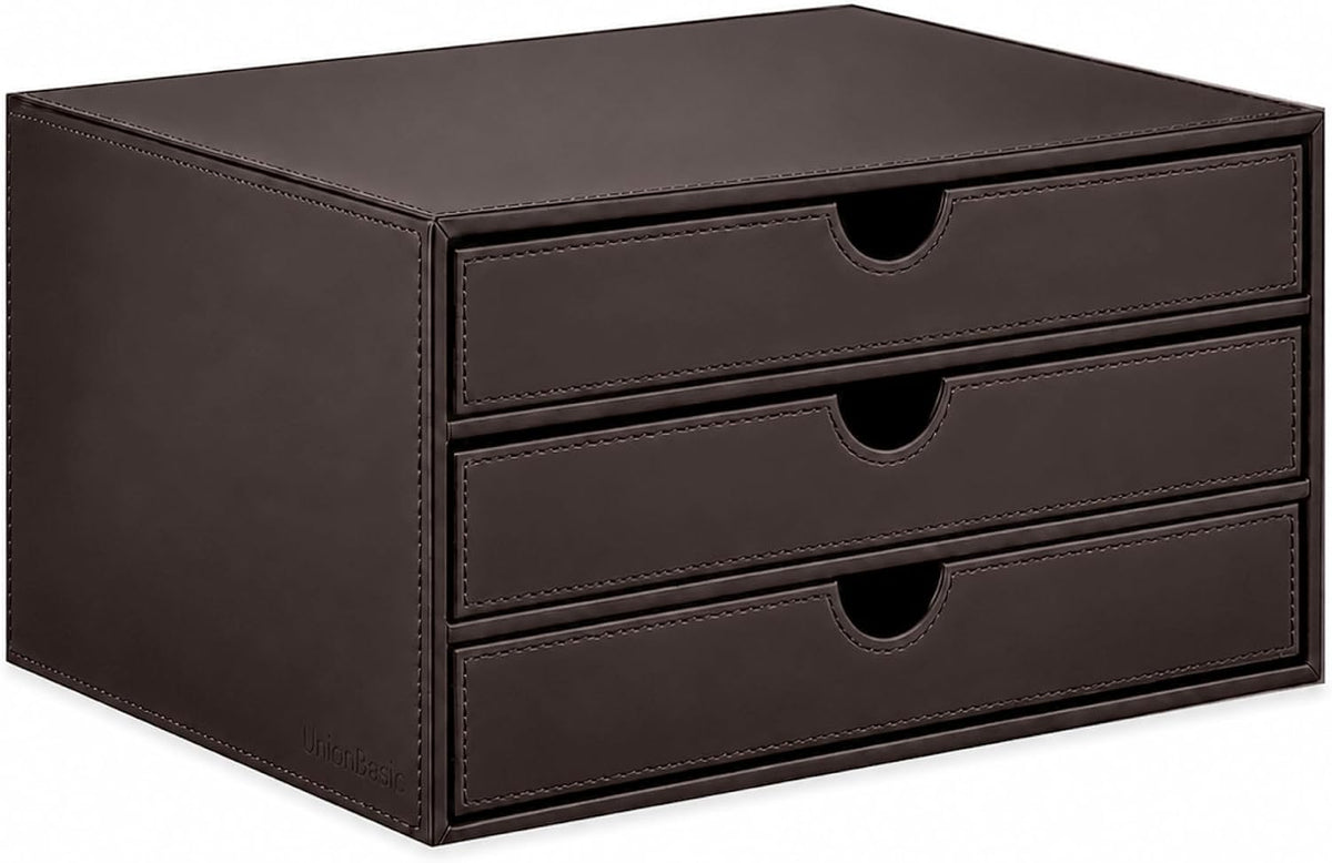 UnionBasic Leather Desktop Drawer Organizer, File Cabinet Magazine Document H...