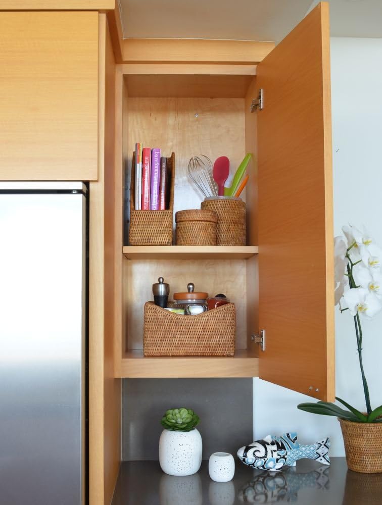 Kouboo 1060081 La Jolla Rattan Magazine File, Honey-Brown