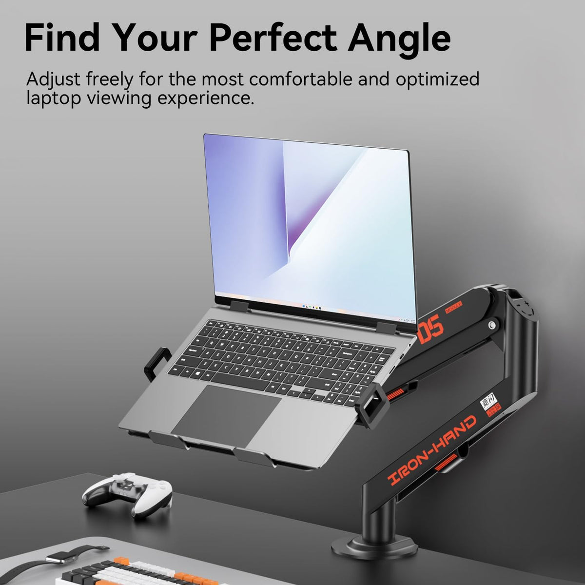 JINRAIKO Laptop Mount for Desk (11.3"-17.3"), 360° Rotating Foldabl...