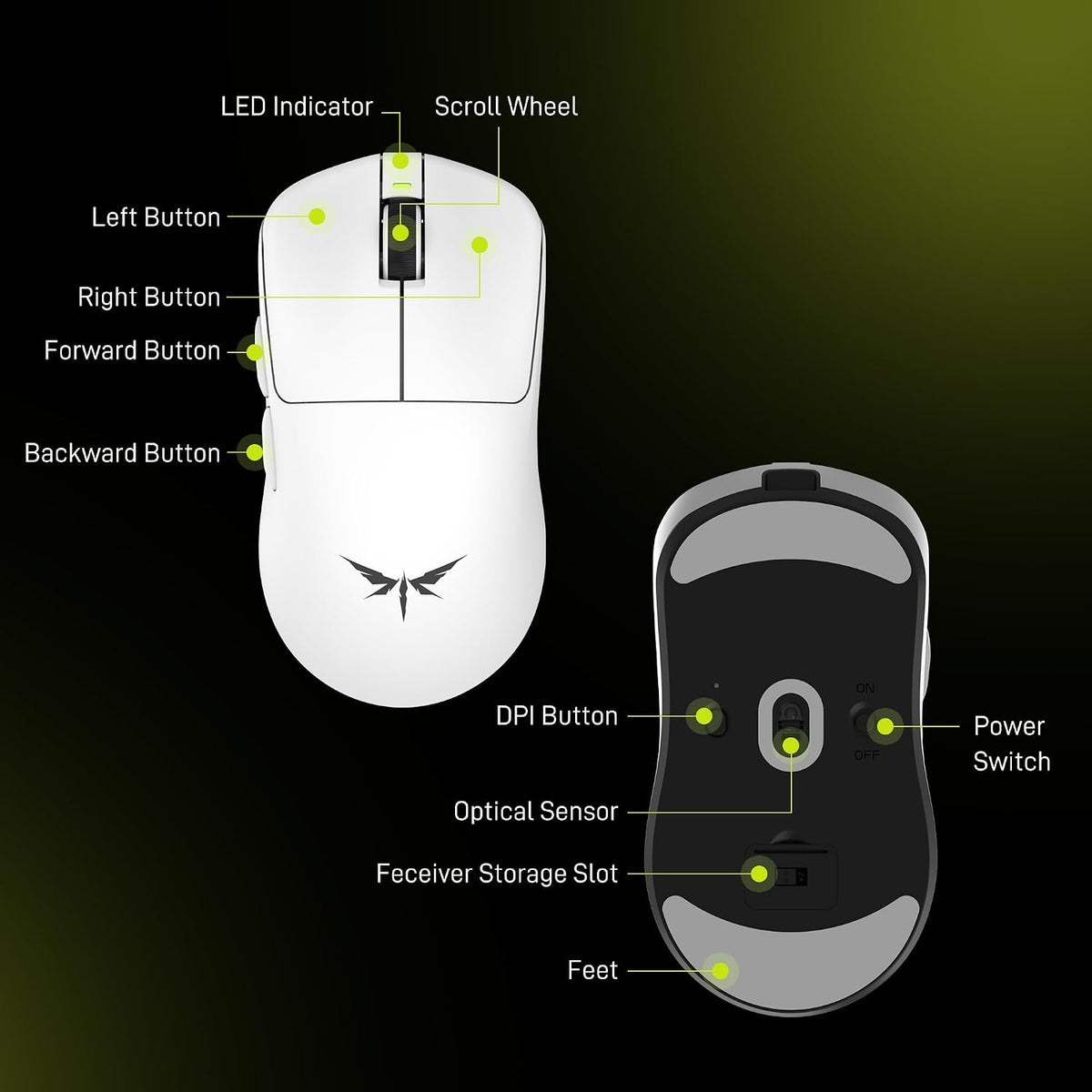 VGN Dragonfly F1 MOBA Wireless Gaming Mouse, 55g Ultralight, PAW3395 26K DPI ...