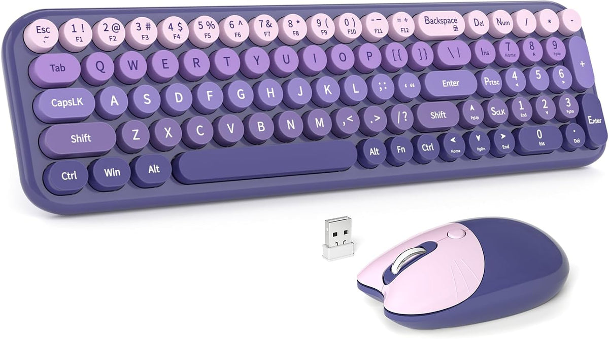 MOFII Wireless Keyboard and Mouse Combo, Compact Small Keyboard with Large Pr...