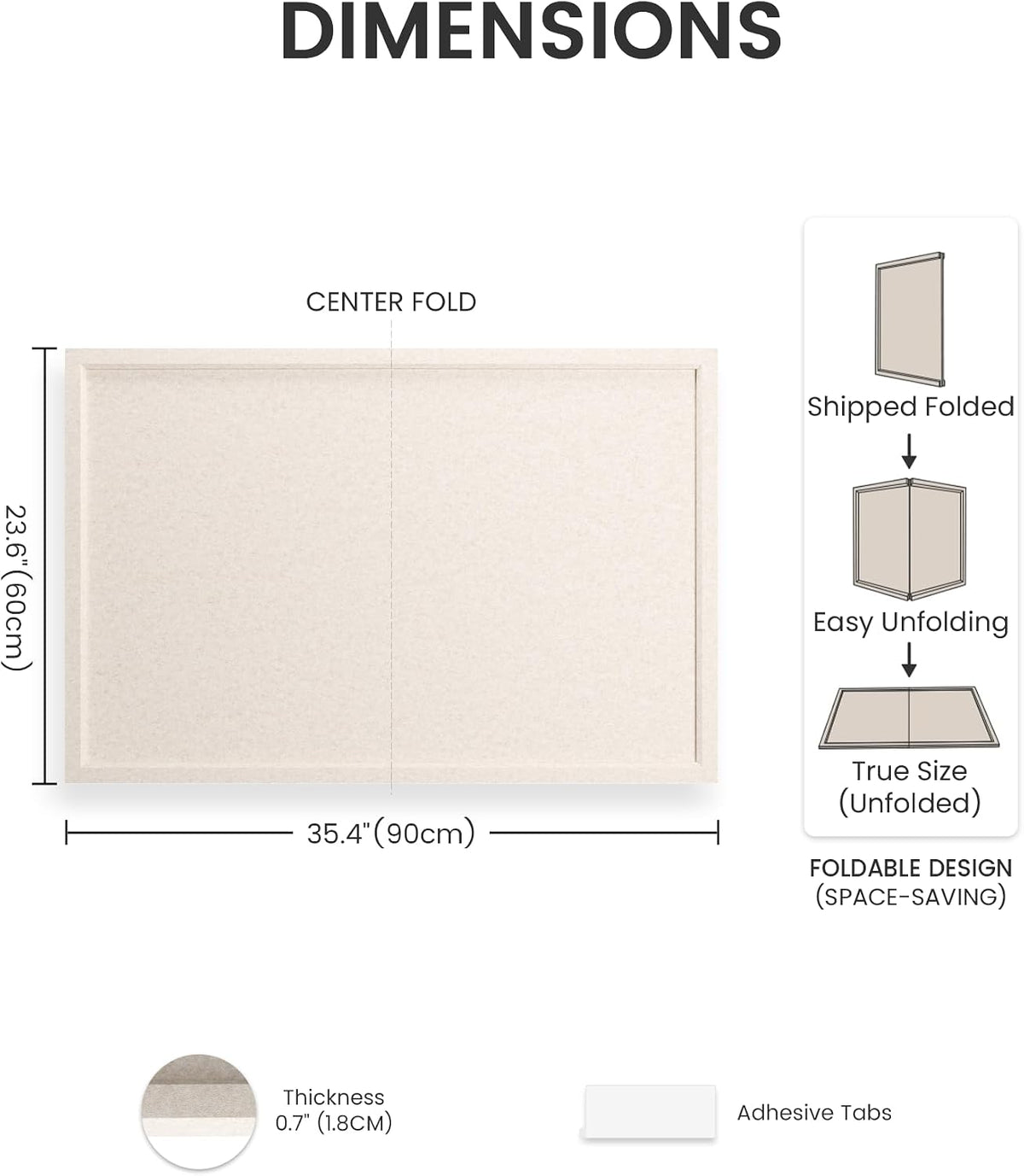 Fluxynara Framed Felt Bulletin Board, 35.4" x 23.6", Oatmeal