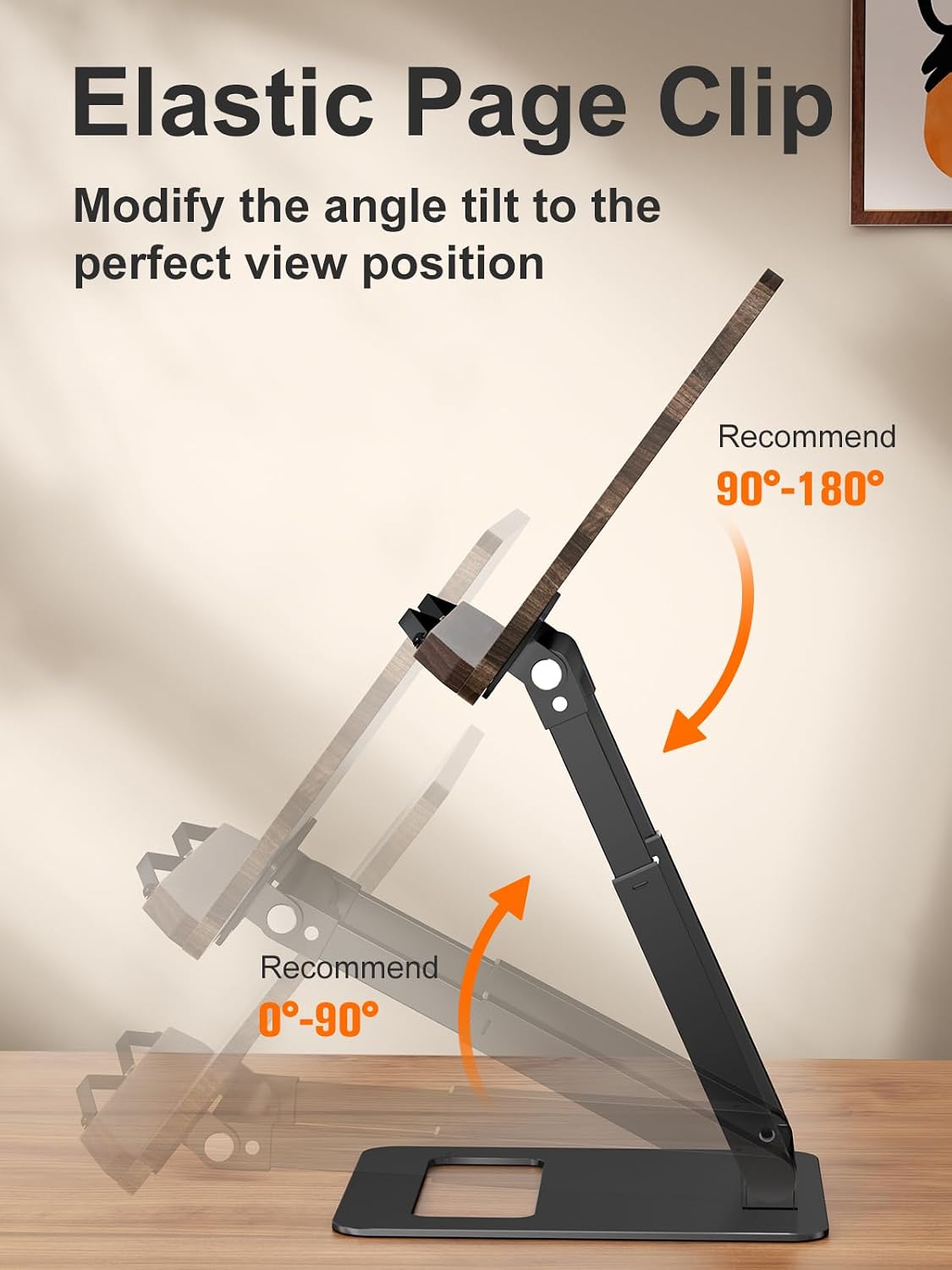 Tounee Telescopic Book Holder - Adjustable Height Cookbook Stand with Elastic...
