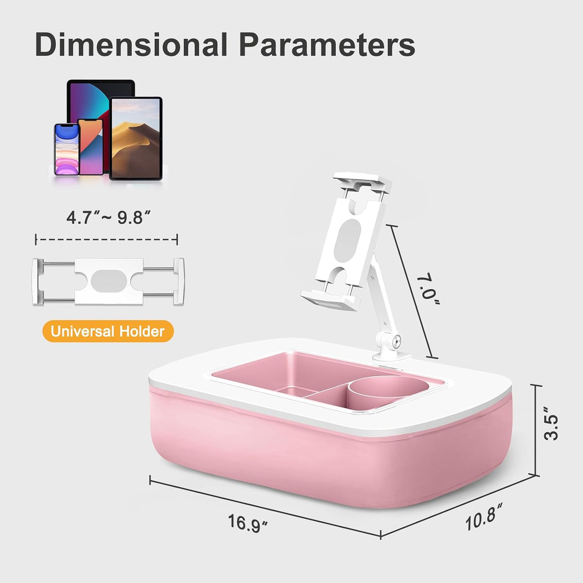 ERGONOV Tablet Pillow Stand for Lap with Snack Bowl and 360° Rotating Arm