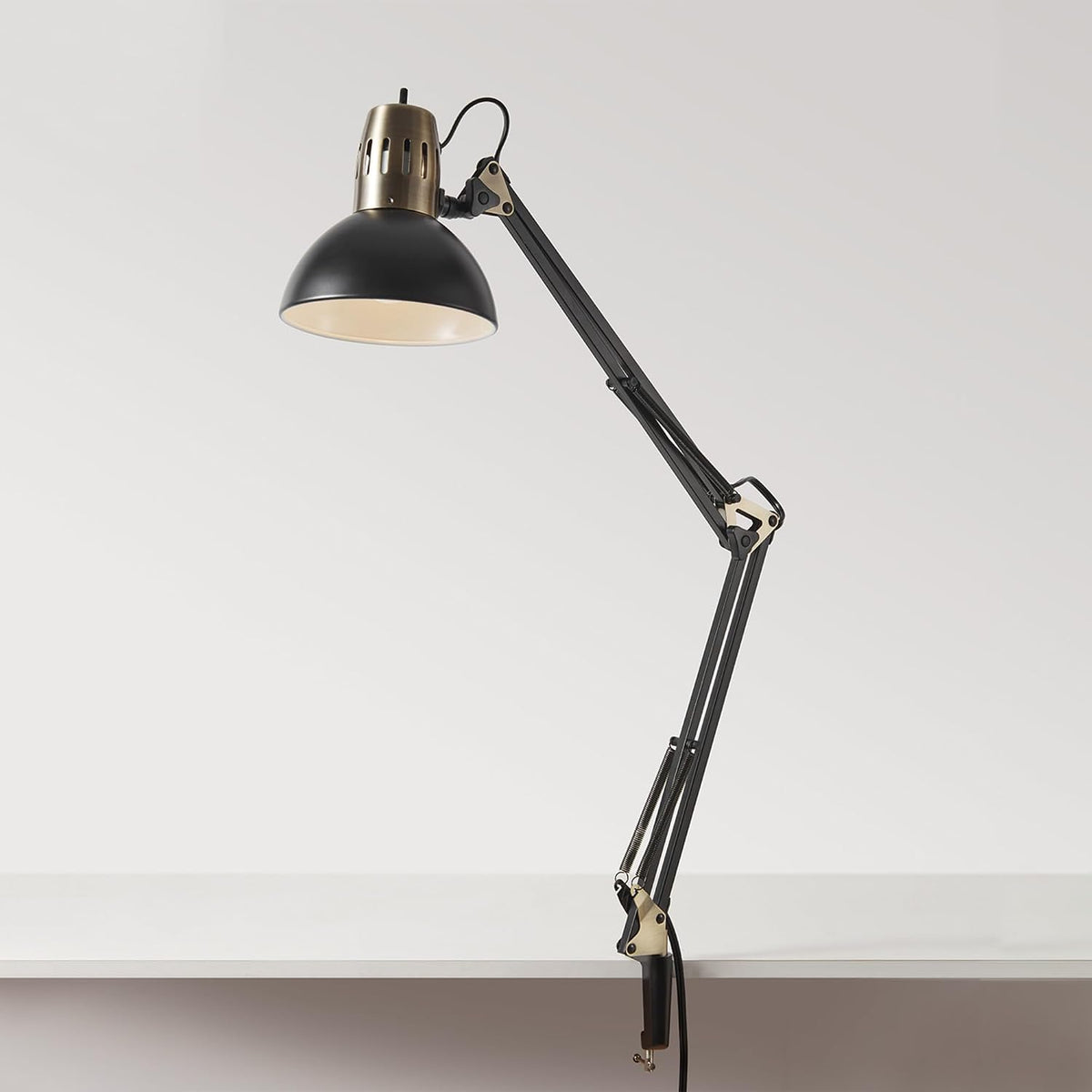 Globe Electric 62000009 32" Multi-Joint Desk Lamp with Metal Clamp, Matt...