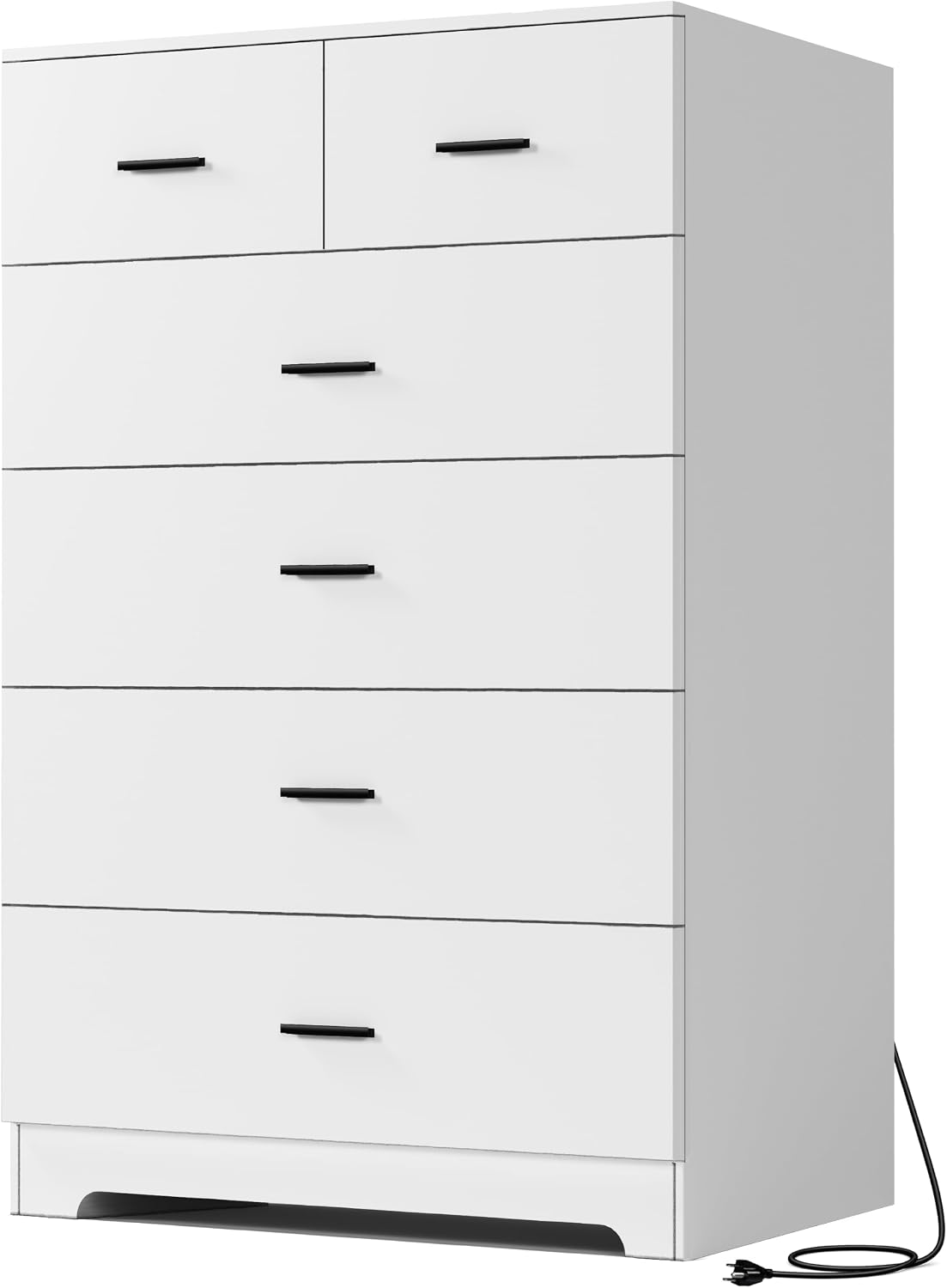 GEPELCN Tall Dresser for Bedroom Wooden 6 Drawer Dresser with Power Outlet Ch...
