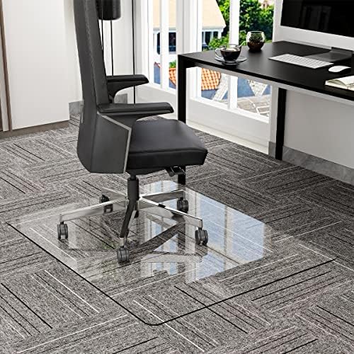 GLSLAND 36" x 46" Office Chair Mat for Carpet, Tempered Glass Floor...