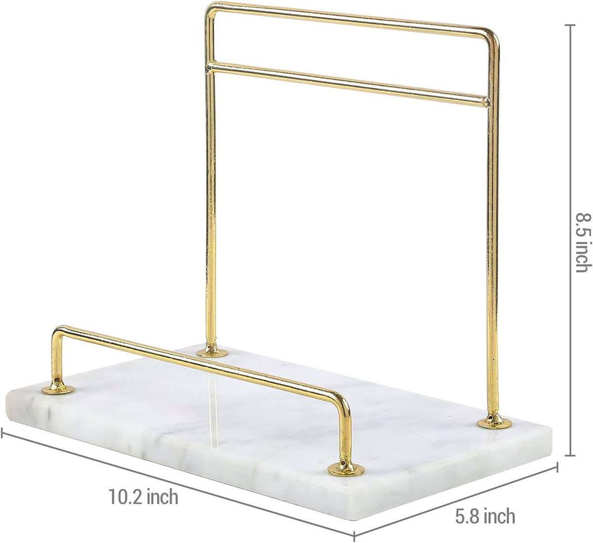 MyGift Modern Marble Cookbook Stand, Kitchen Countertop Recipe Holder Stand w...